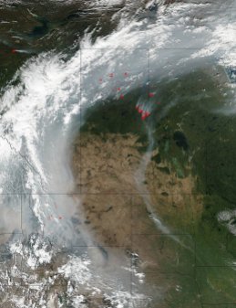 2017-08-20, Wildfire Smoke Takes to the Jet Stream Over Canada, Photo: NASA